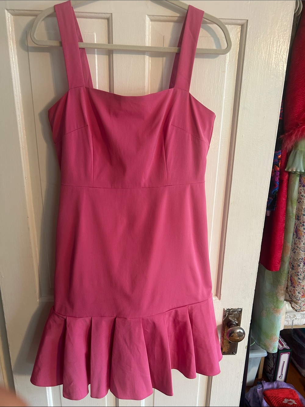 J. Crew Pink Fitted Ruffle-Hem Dress